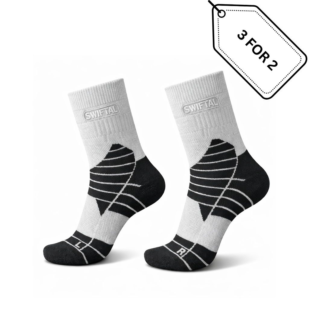 Swiftal Anti-blister Running Sock - Mid Crew - Grey