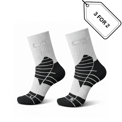 Swiftal Anti-blister Running Sock - Mid Crew - Grey