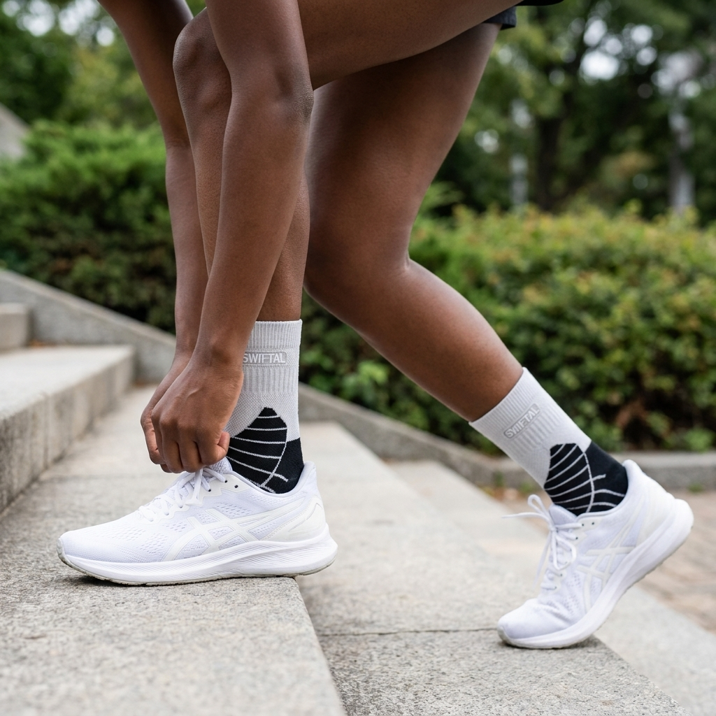 Swiftal Anti-blister Running Sock - Mid Crew - Grey