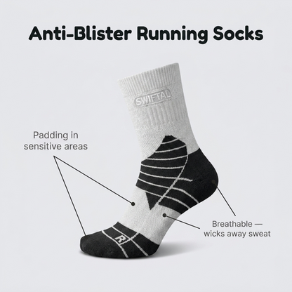 Swiftal Anti-blister Running Sock - Mid Crew - Grey