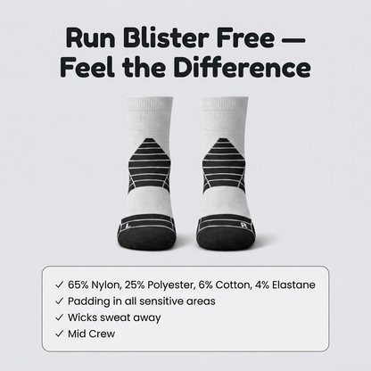 Swiftal Anti-blister Running Sock - Mid Crew - Grey