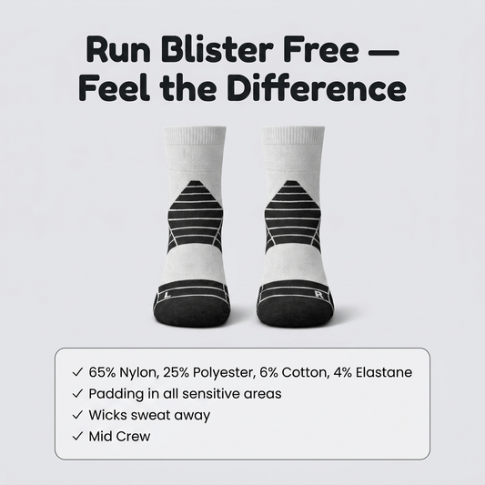 Swiftal Anti-blister Running Sock - Mid Crew - Grey